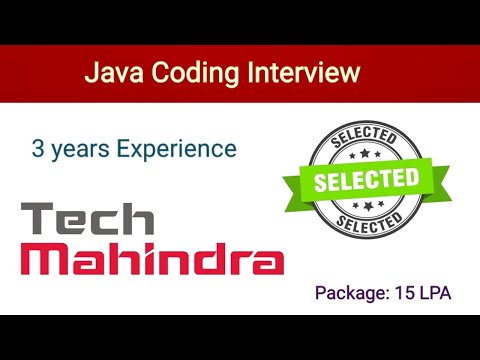 Tech Mahindra Java Coding Interview | Tech Mahindra Technical Interview  |  Tech Mahindra Interview
