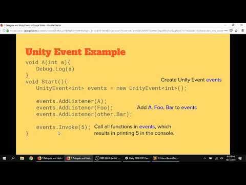 Intro to Unity Events (10/07/2019)
