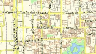 Beijing China editable printable Vector Map (English)