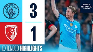 EXTENDED HIGHLIGHTS | Man City 3-1 Bournemouth | Kevin De Bruyne signs off at the Etihad Stadium.