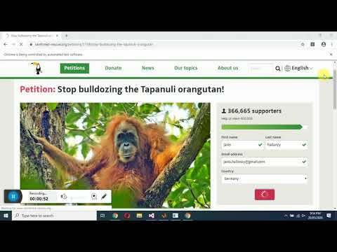 Bot for auto petition submit rainforest-rescue.org