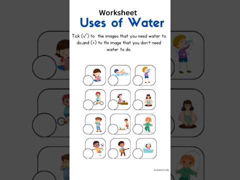 uses of water. worksheet on uses of water. #shorts #science #education #ytshorts #kidslearning