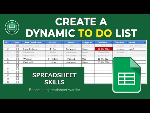 Google Sheets - Create a Dynamic To Do List  - Learn Google Sheets