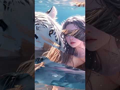 A Beautiful Girl’s Wild Encounter: Walking with Wolves & Bathing with Tigers 🐺🐯💦