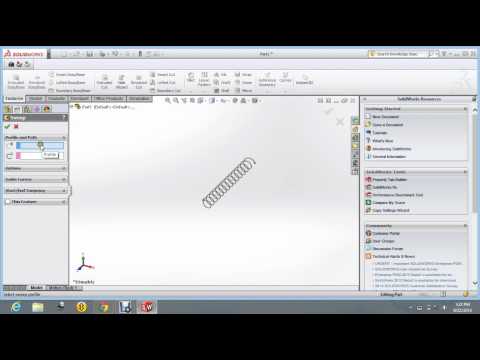 Modelling of helical spring in solidworks 2013