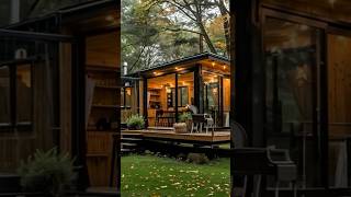 Tiny Cabin in the Woods | Cozy Modern Container Home  #TinyHouseGoals #ContainerHome #forestcabin