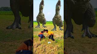 "REAL LIFE Dinosaur Attack Prank 😱 | Two Friends vs T-Rex #foryou #shortvideo #dinosaur #viralvideo