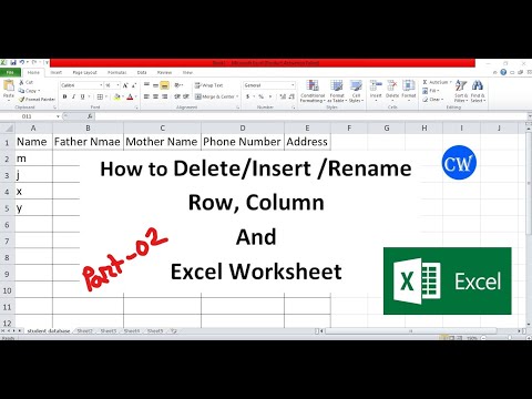 How to Add & Delete Rows & Columns | Microsoft Excel How to Delete/Insert /Rename Excel Worksheet||