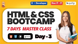 HTML & CSS Bootcamp – Day 3 | CSS Introduction, Types of CSS, Selectors, Colors & Text | TechMonks🎓