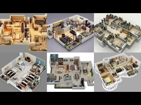 Single floor 3D House Plan designs| Modern house plan | 3 bedroom, 2 bedroom designs | HouseDesigns