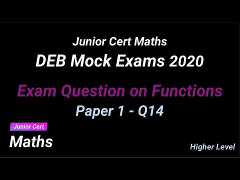 Junior Cert Maths - Exam Question on Functions - DEB Mocks 2020
