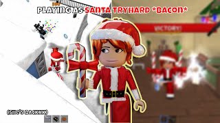 PLAYING MM2 AS A *SANTA* TRYHARD *BACON* (Murder Mystery 2)
