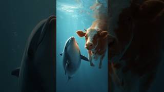 🐬 Dolphin Aur Cow Ki Dosti🐮 #youtubeshorts #viral #trendingshorts#shortsvideo