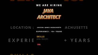 JAVA ARCHITECT  #job #jobsearch #javabackend  #softwaredeveloper
