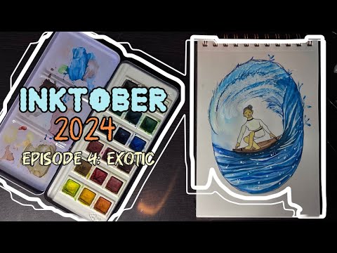 The prompt is ‘exotic’! | Ep: 4 | Inktober 2024| Glimpses of my creativespace | 👩🏻‍🎨 #inktober #art