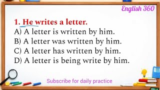 Present Tense Voice change Practice Set 1/All Previous Year Question set