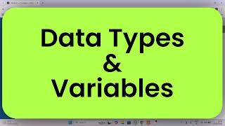 Data types & Variables
