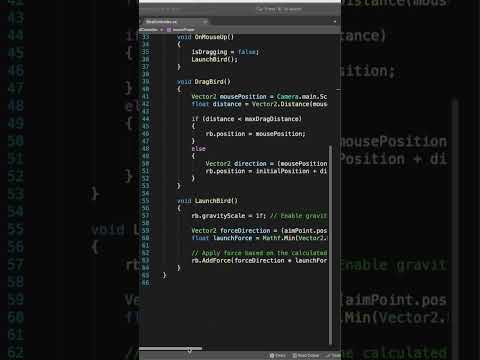 Angry Birds in Unity Part 2 #shorts  #gamedevelopmenttutorial #unity3d #tutorial