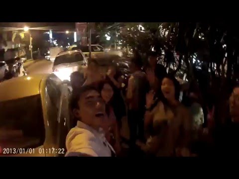August 5, 2014 11 people fit in one Toyota Camry and rode around Phnom Penh