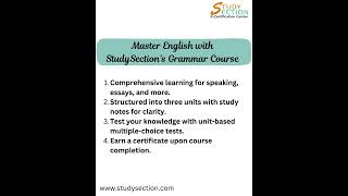 Learn Fluent English with StudySection's English Grammar Course #StudySection #Shorts