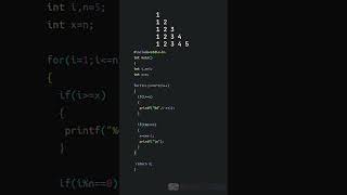 Pattern program using single loop | Number pattern | Code pattern in less than a minute #shorts