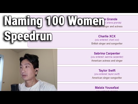 Naming 100 Women Speedrun (WORLD RECORD 4:52)