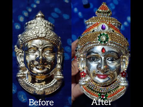 Varamahalakshmi Face Decoration | home made | Artwork | varalakshmi | Vidhya | Thatte Idly Official.