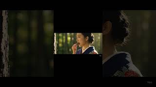 Japanese Kimono Woman Eating Wood ASMR　#shorts