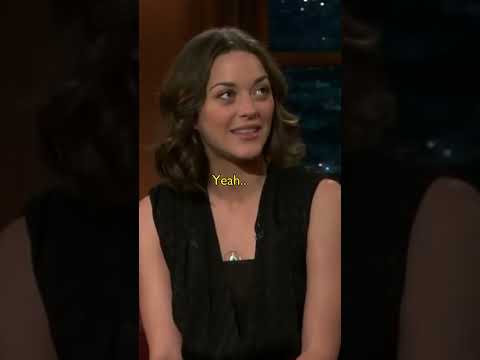 Craig Ferguson gets a dirty look from French actress Marion Cotillard