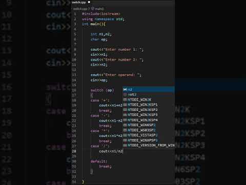 Cpp program to make simple calculator | C++ using Switch statement | Code