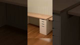 Built-in desk with IKEA ALEX drawers! 🛠️ Easy DIY home office makeover. #diydesk #homeoffice