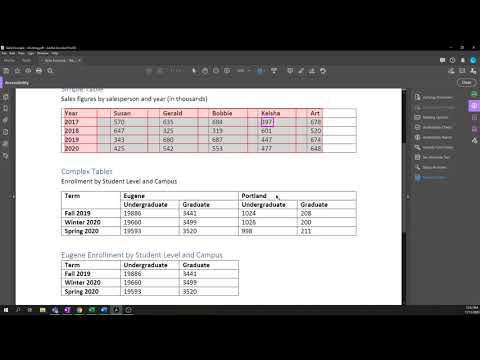 Accessible PDF Tables
