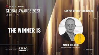 Mark Chester wins the Lawyer of the Year Award at The Tech Capital Global Awards 2023