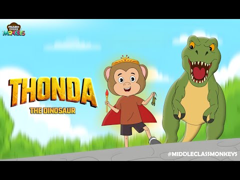 Filmymoji || Middle Class Monkeys || THONDA THE DINOSAUR Funny Animated Kids Story || Cartoon Series