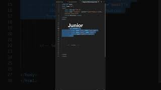 Junior VS Senior HTML Developers #html #webdesign #htmltags