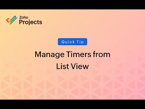 Quick Tip — Manage Timers from the List View
