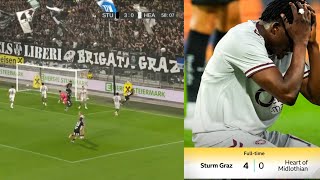 ハーツ完敗 | シュトゥルム・グラーツ 4-0 ハーツ | チャンピオンズリーグ予選ハイライト