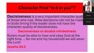 TOPIC: CHARACTER FIRST "IS IT IN YOU?" (PART 6) By Dr. Russell T. Cephas Jr. 27th November 2025