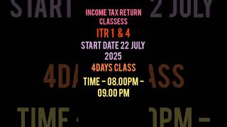 INCOME TAX RETURN CLASS,  ITR-1 AND ITR-4 BUDGET 2025-26  I ITR CLASSES I #budget2025 #taxreturn
