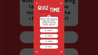 Which HTML Tag Doesn't Belong in the head? | HTML Quiz Challenge #shorts #html #codingquiz