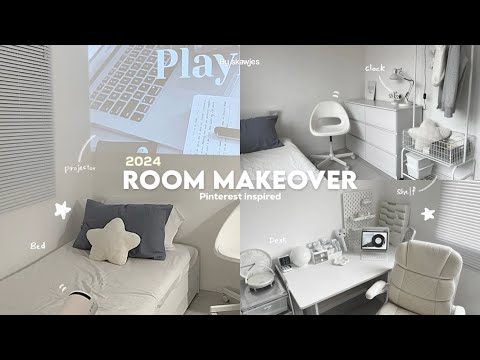 Aesthetic Room Makeover 2024☁️ ★彡 Pinterest inspired, Temu unboxing, Ikea things, cleaning + tour