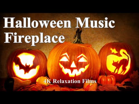 Halloween Music and Fireplace Sounds   Halloween Ambience Background