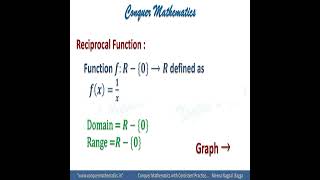 Reciprocal Function - Definition, Domain, Range, Graph - Class 11 Mathematics