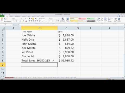 Excel Dollar sign in report