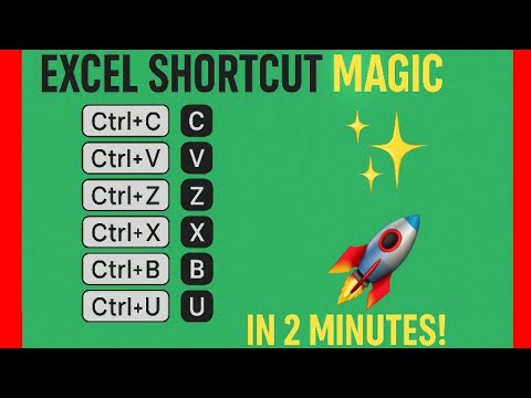✅Excel Shortcut Magic in 2 Minutes! 🚀Ctrl+C, Ctrl+V, Ctrl+Z, Ctrl+Y, Ctrl+X, Ctrl+B,Ctrl+U Explained