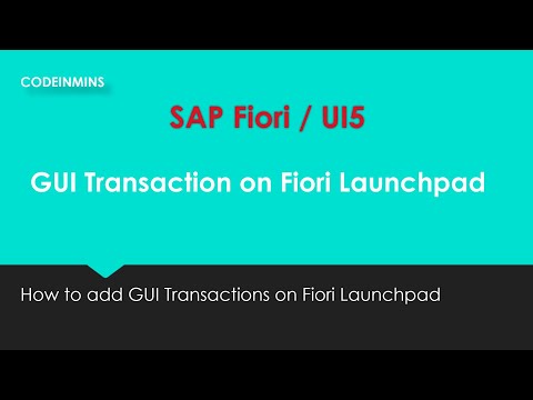 Add GUI Transaction (SE38 Report) to Fiori Launchpad