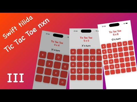 X-0, Tic Tac Toe nxn Swift tilida o'yin dasturi (III)