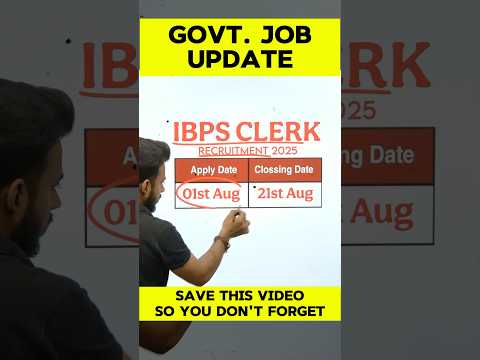 IBPS Clerk 2025🔥 | 10,277 Vacancies | Apply Now Before 21 Aug! #IBPSClerk2025 #bankjobs