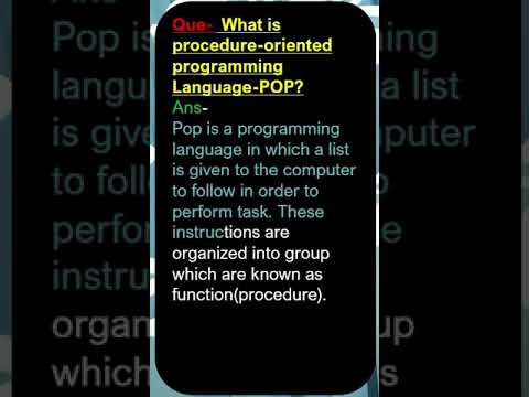 what is procedure-oriented-programming? #shorts #video #viral #trending #learning #oops