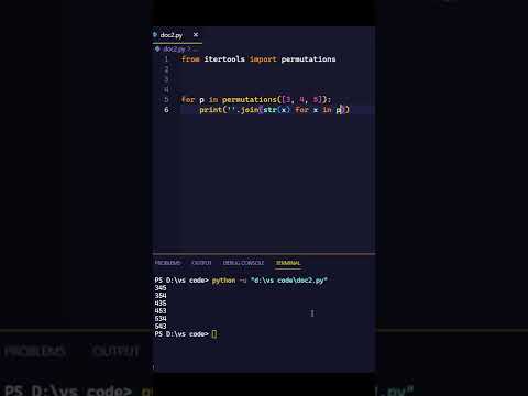 Python Tutorial | permutation Python Tutorial | #shorts #python #coding